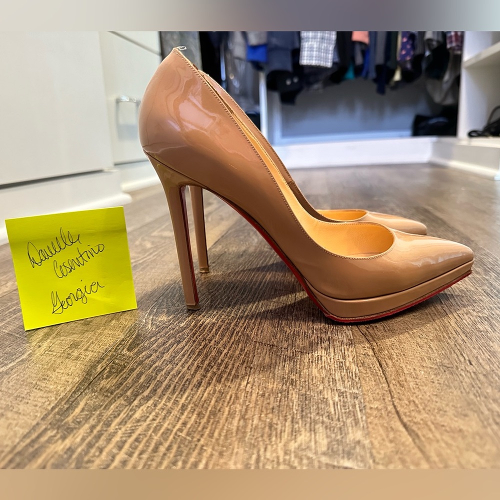Christian Louboutin Nude Patent Pigalle Plato 100